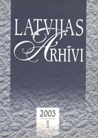 LATVIJAS ARHĪVI. 2003. 1